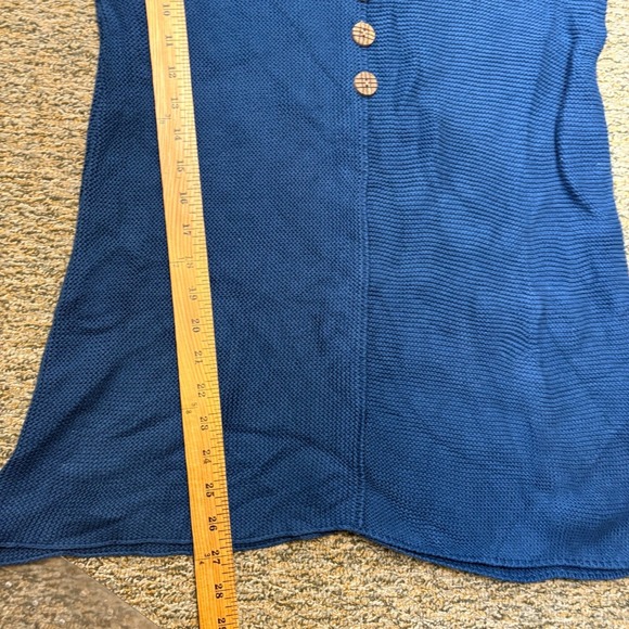 Habitat Women's Blue Cotton Knit Cowl Neck Tunic‎ Sweater Button Front M - Picture 10 of 10